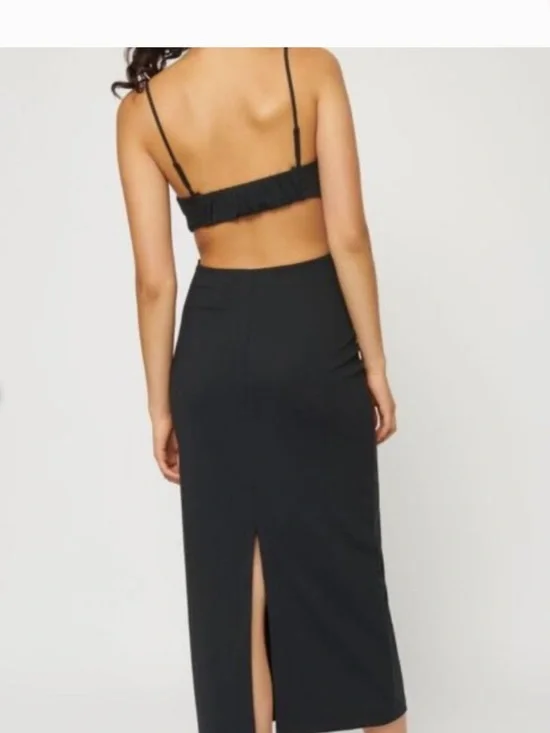 Dynamite Black Cutout Spaghetti-Strap Midi Dress - Picture 2 of 2